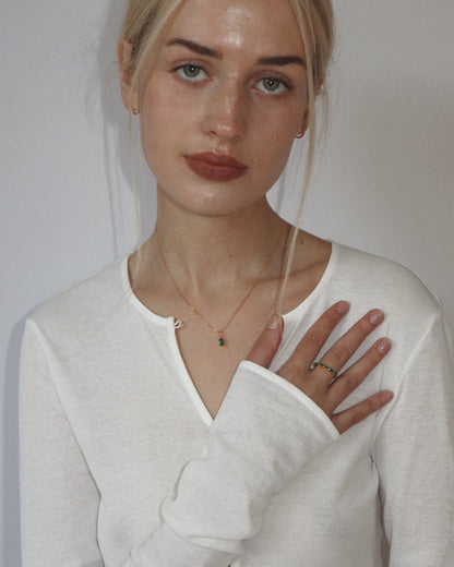 'Kate' Green Oval Necklace