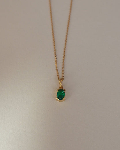 'Kate' Green Oval Necklace