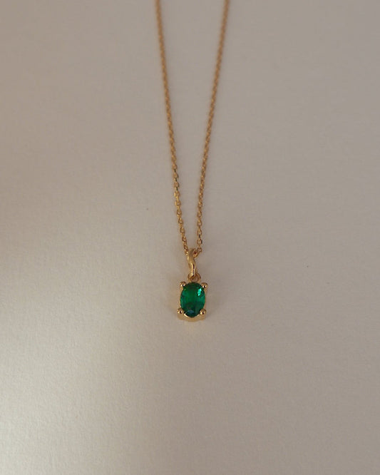 'Kate' Green Oval Necklace