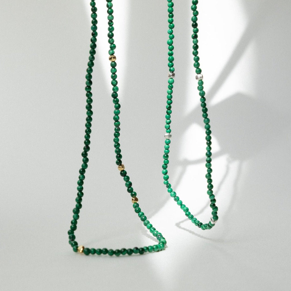 'Madison' Malachite Beaded Necklace - Lines & Current