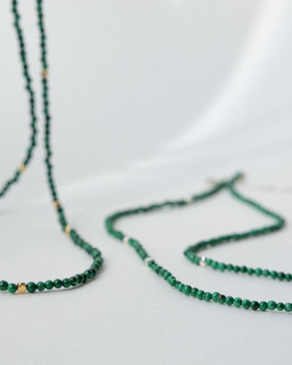 'Madison' Malachite Beaded Necklace
