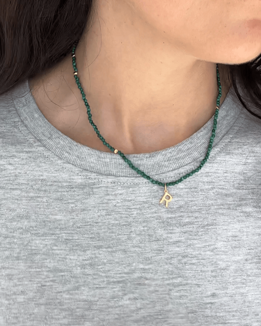 'Madison' Malachite Beaded Necklace