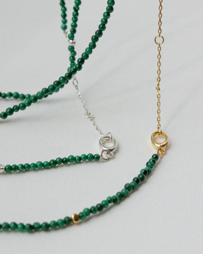 'Madison' Malachite Beaded Necklace