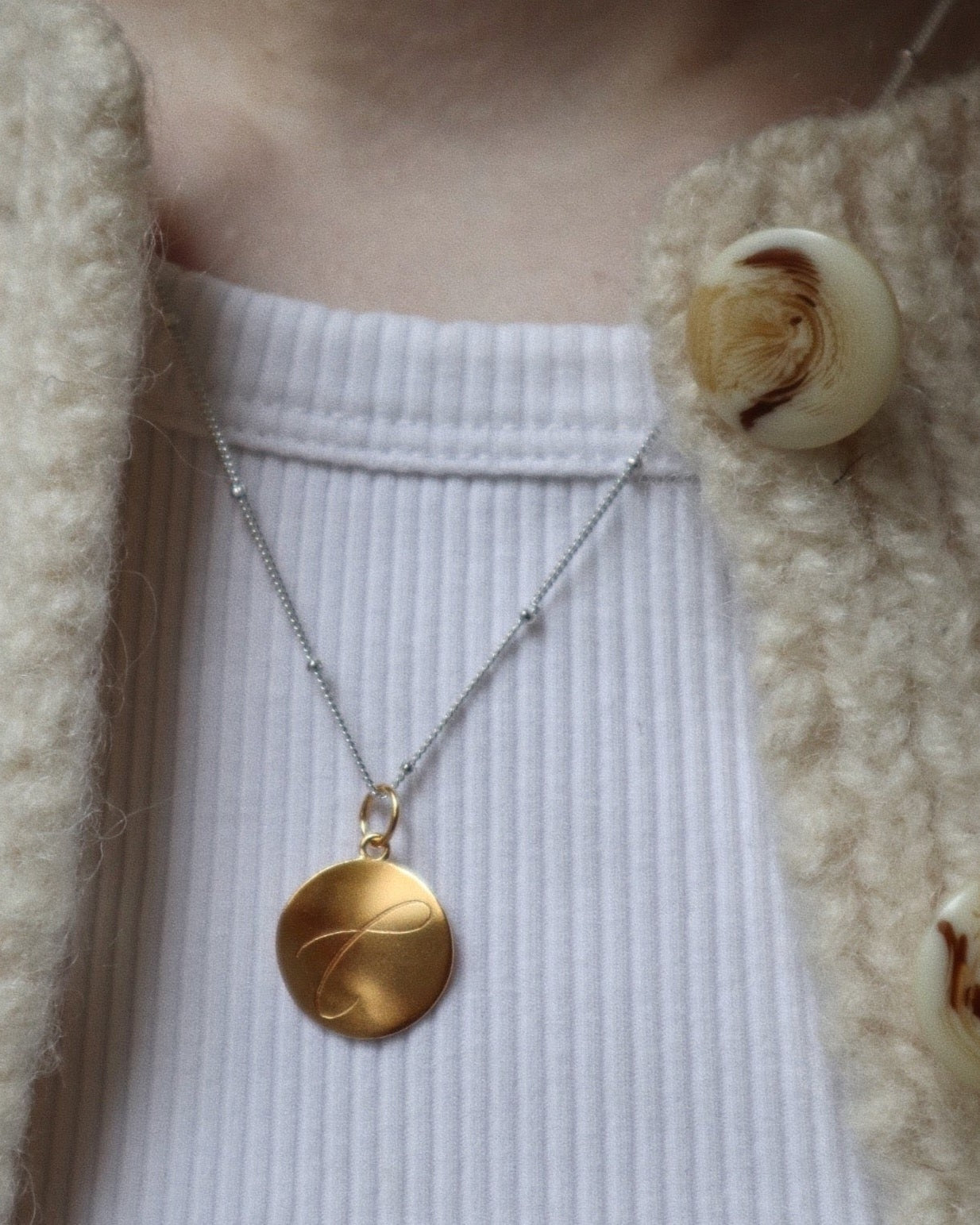 Mixed 'Dreamer' Pendant Engraved Necklace