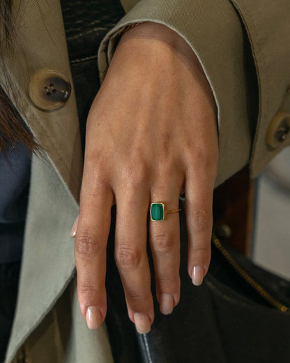 'Monroe' Green Malachite Ring