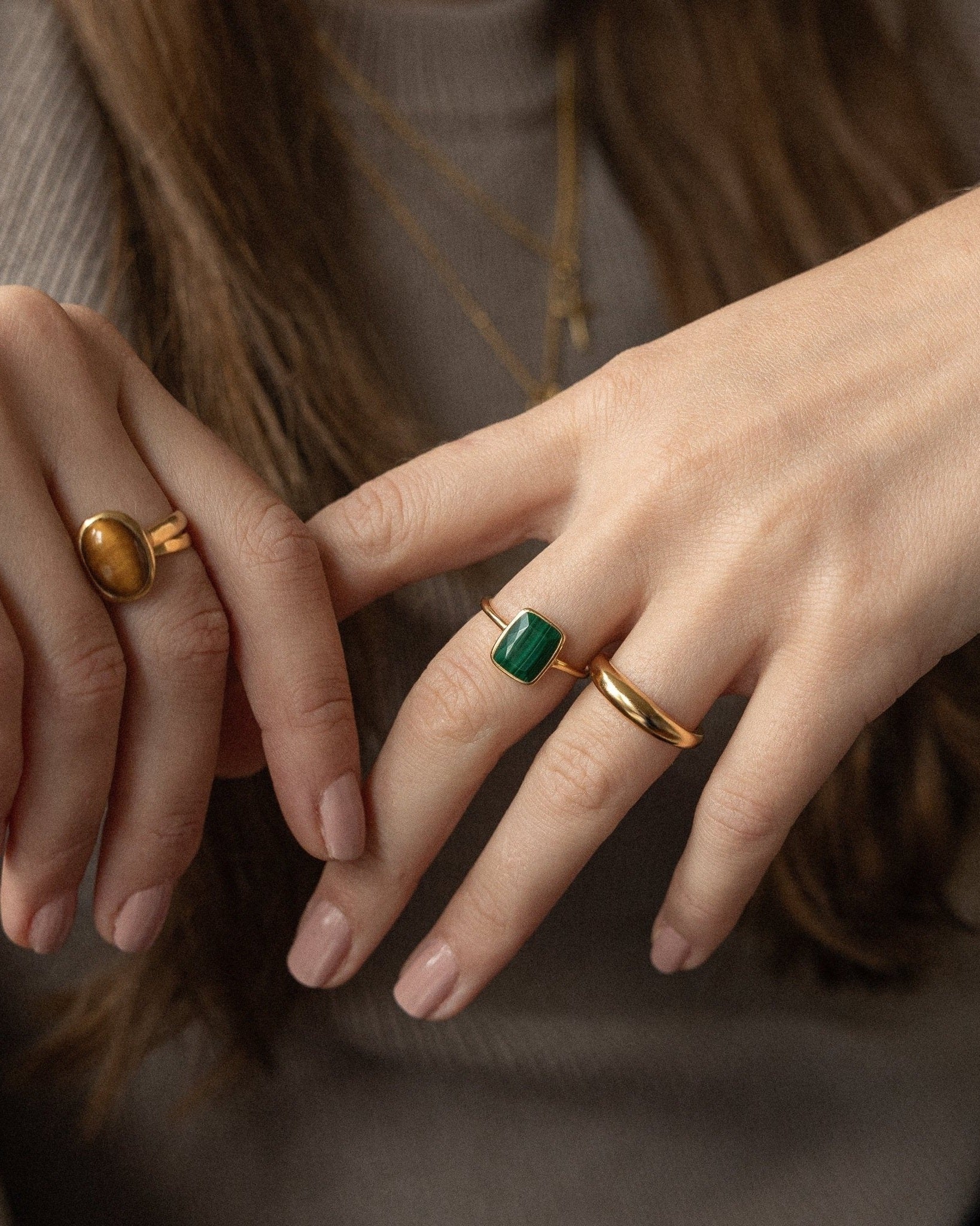 'Monroe' Green Malachite Ring