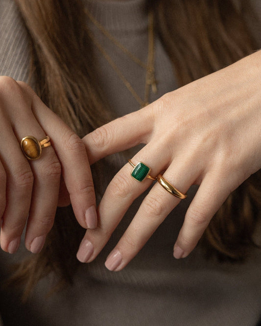 'Monroe' Green Malachite Ring