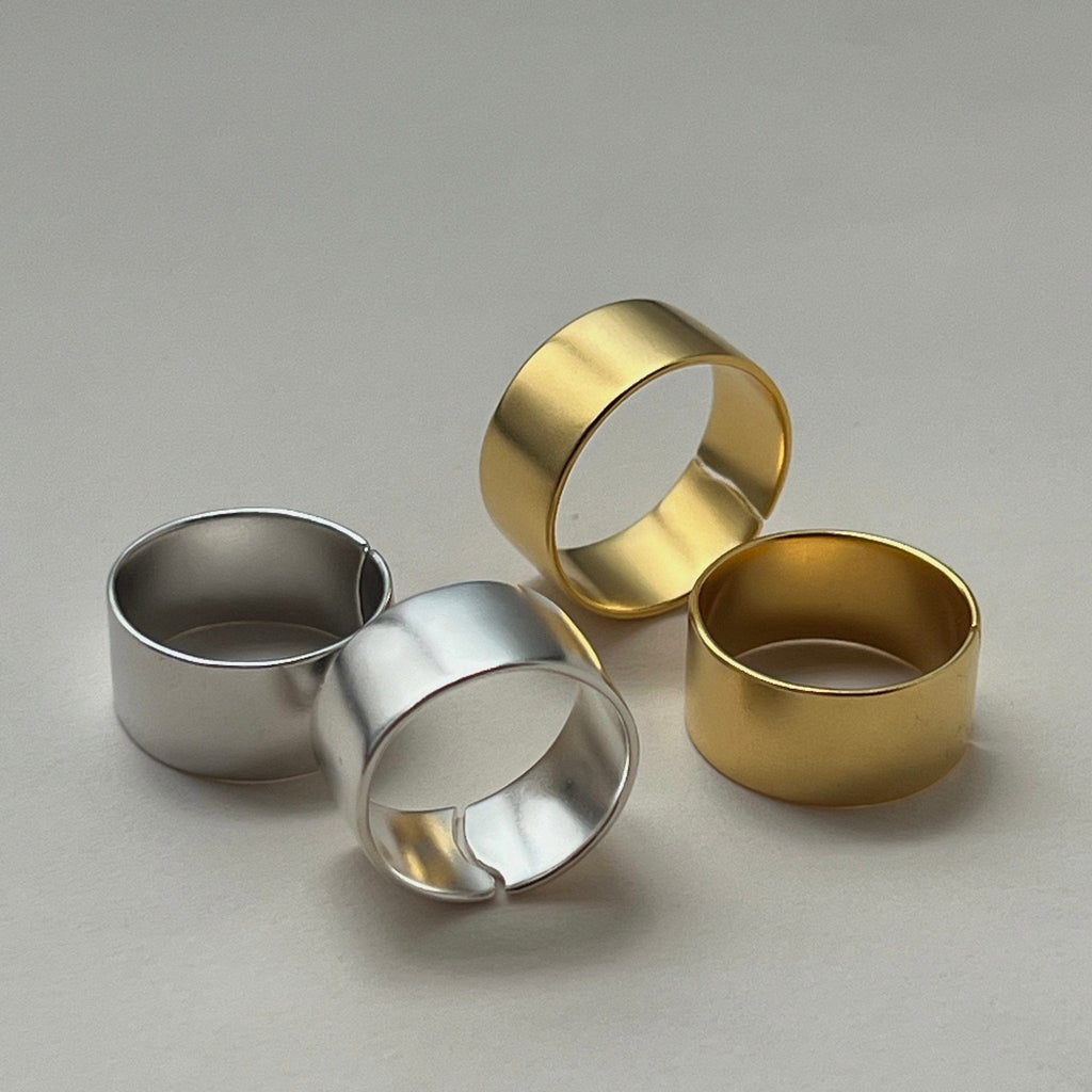 'Nova' Thick Cuff Ring - Lines & Current