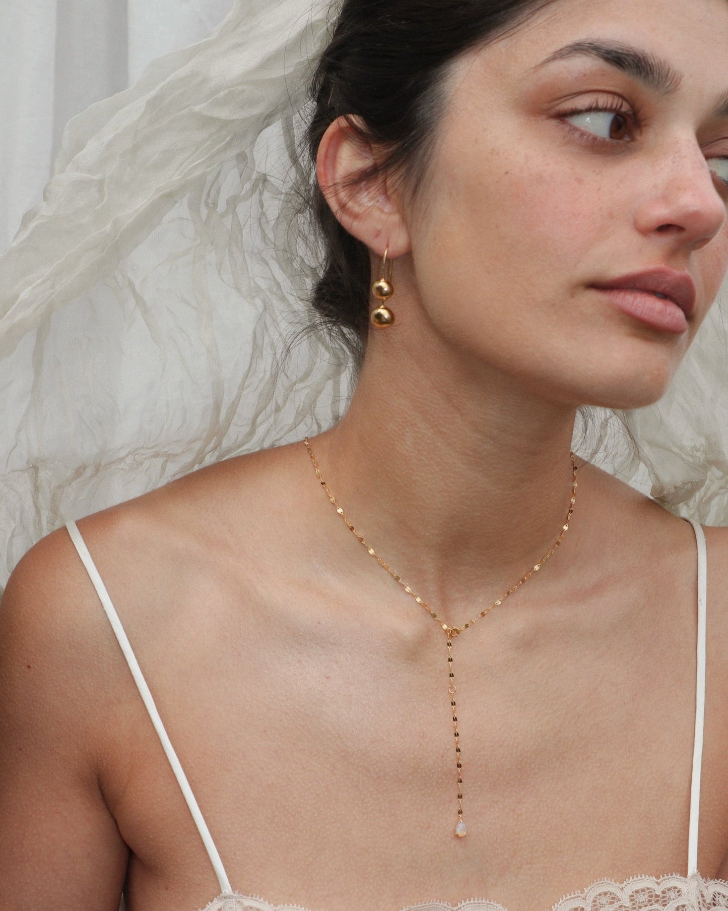 'Petra' Double Drop Earrings - Lines & Current