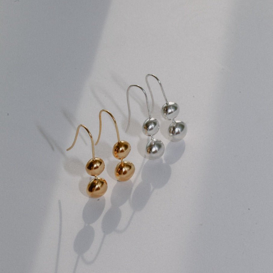 'Petra' Double Drop Earrings - Lines & Current