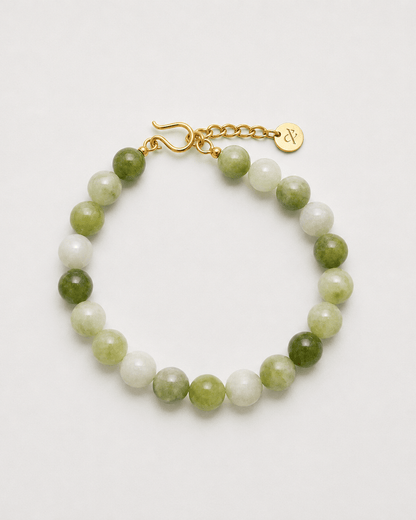 'Pistachio' Green Bead Bracelet - LINES AND CURRENT