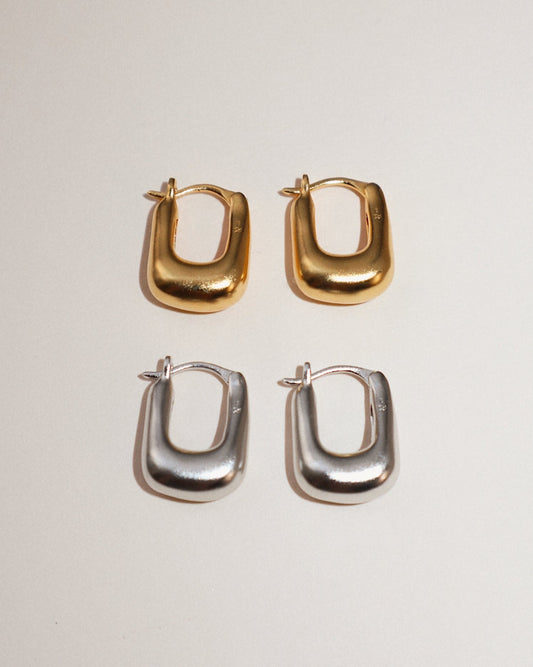 'Rumi' Chubby Hoop Earrings - Lines & Current