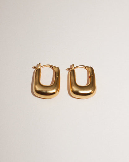 'Rumi' Chubby Hoop Earrings - Lines & Current