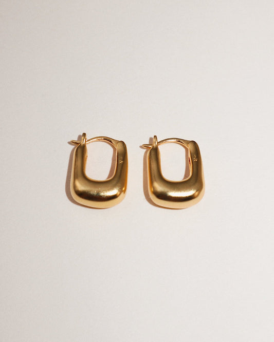 'Rumi' Chubby Hoop Earrings - Lines & Current