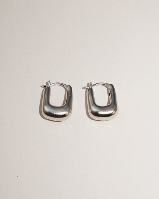'Rumi' Chubby Hoop Earrings - Lines & Current